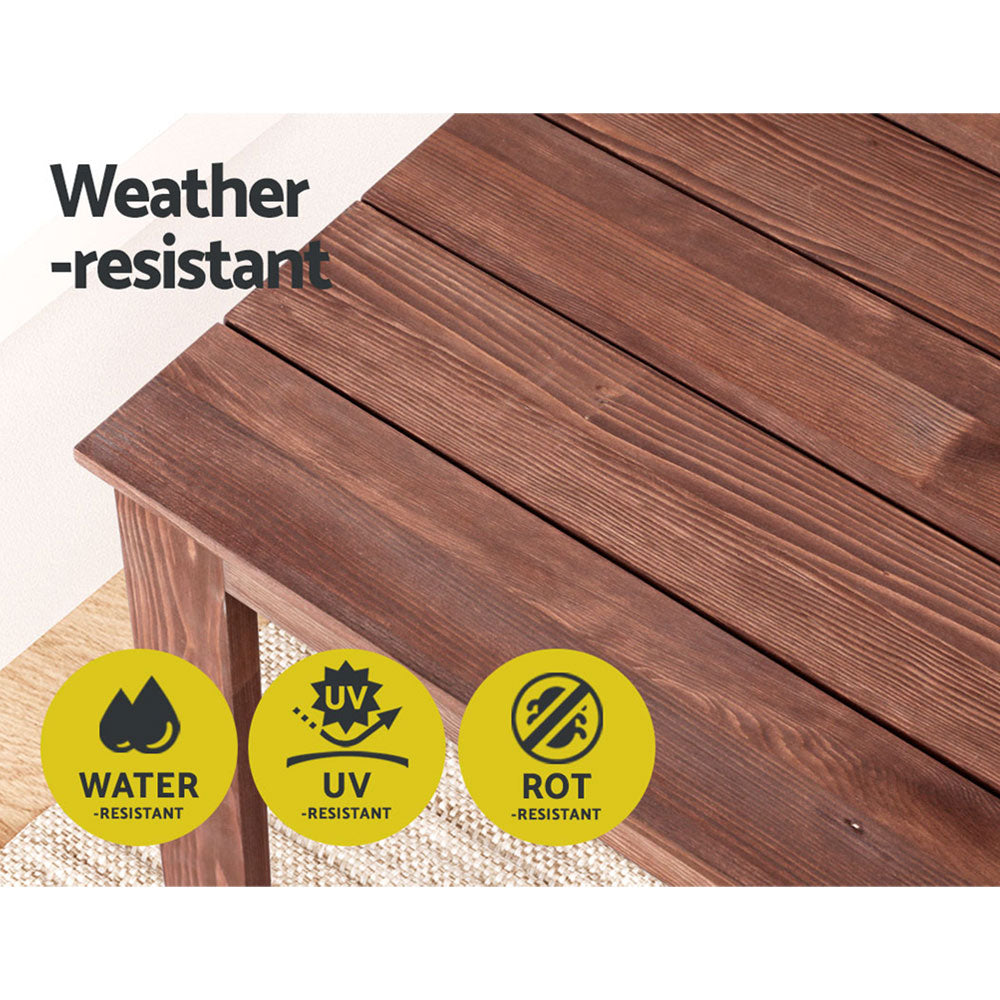 Marlook Coffee Side Table Wooden Desk Outdoor Furniture Camping Garden Brown