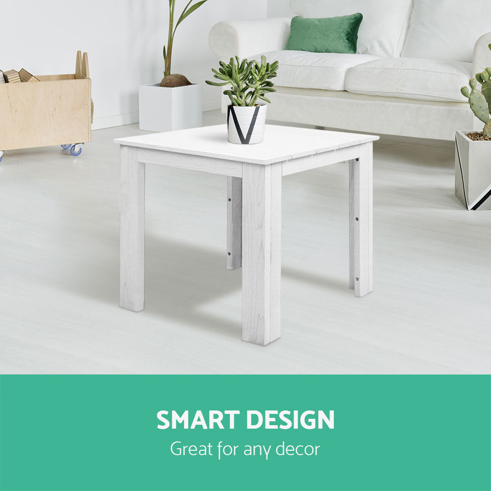 Marlook Coffee Side Table Wooden Desk Outdoor Furniture Camping Garden White