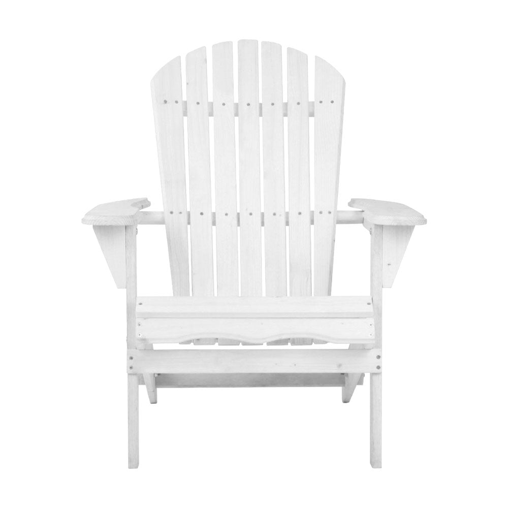 Marlook Adirondack Outdoor Chairs Wooden Foldable Beach Chair Patio Furniture White