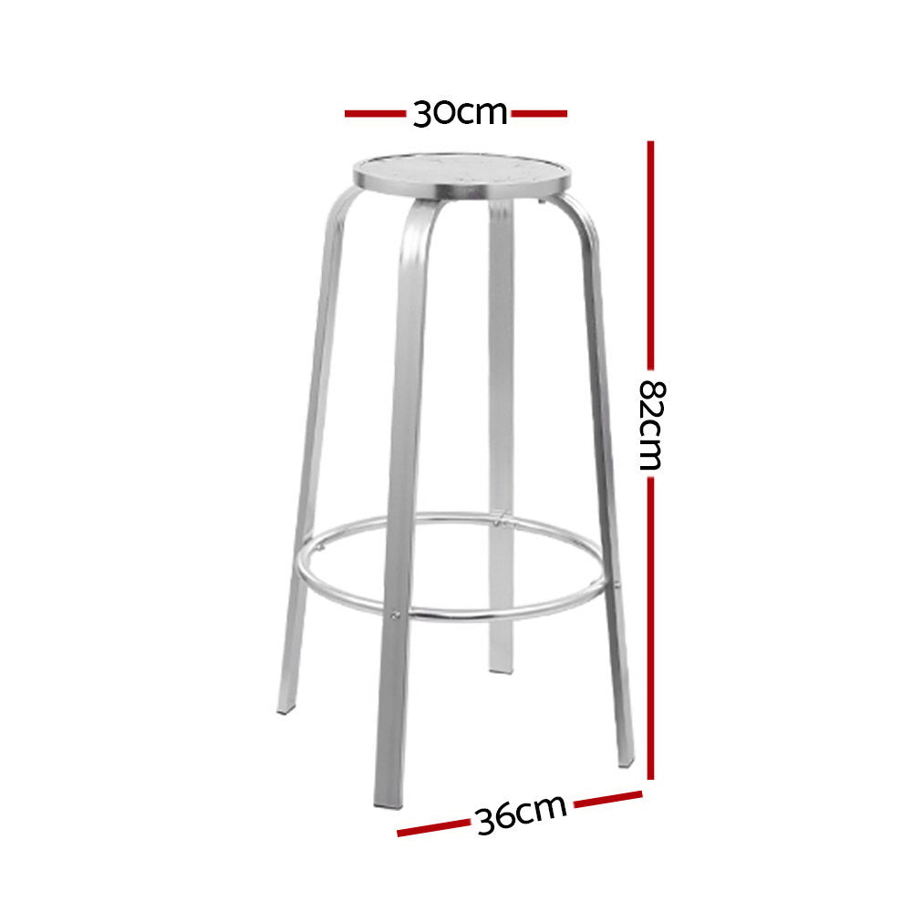 Marlook 2-Piece Outdoor Bar Stools Patio Indoor Bistro Aluminum Chairs