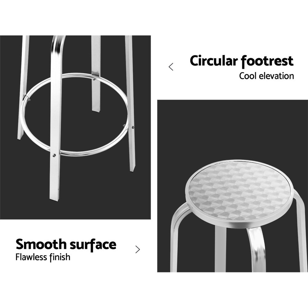 Marlook 2-Piece Outdoor Bar Stools Patio Indoor Bistro Aluminum Chairs