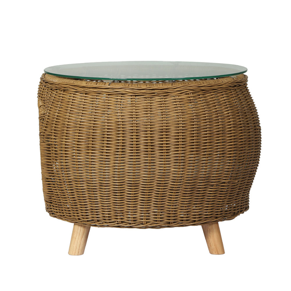 Marlook Coffee Side Table Wicker Aluminium Desk Pet Bed Storage Outdoor Furniture