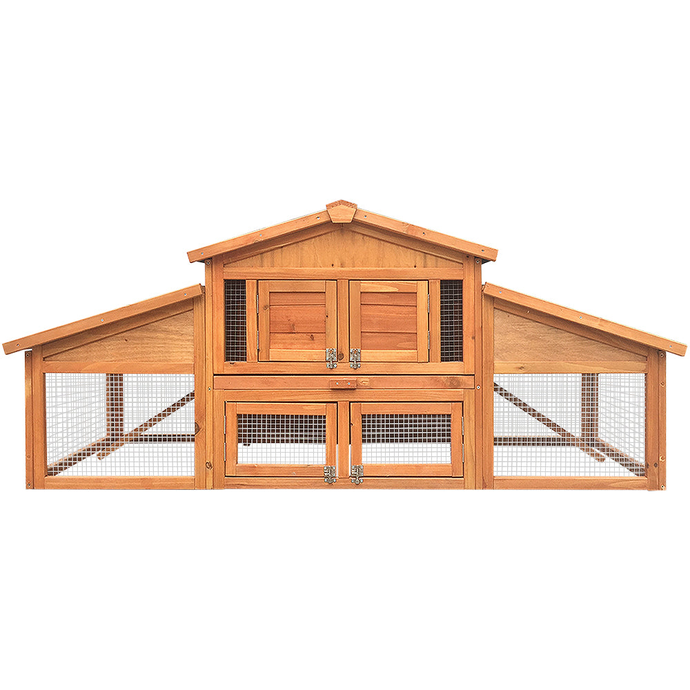 Marlook Chicken Coop Rabbit Hutch 169cm x 52cm x 72cm Large House Outdoor Wooden Run Cage