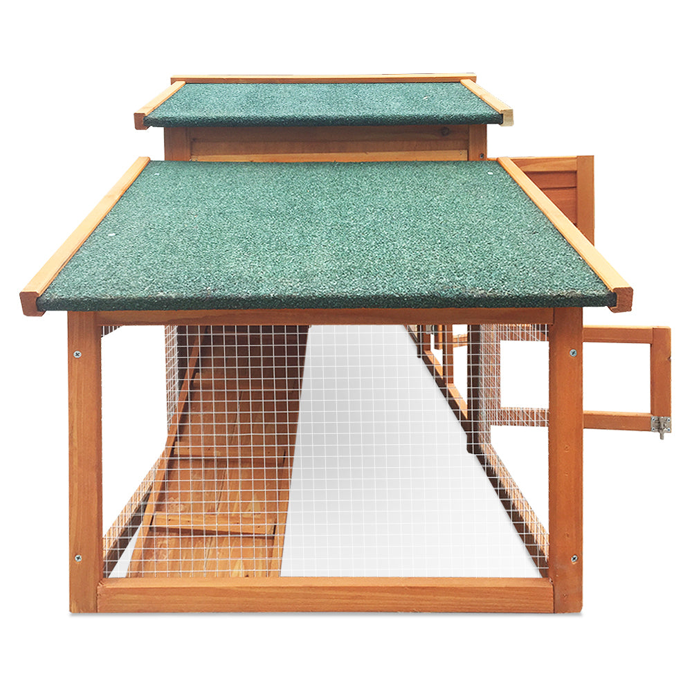 Marlook Chicken Coop Rabbit Hutch 169cm x 52cm x 72cm Large House Outdoor Wooden Run Cage