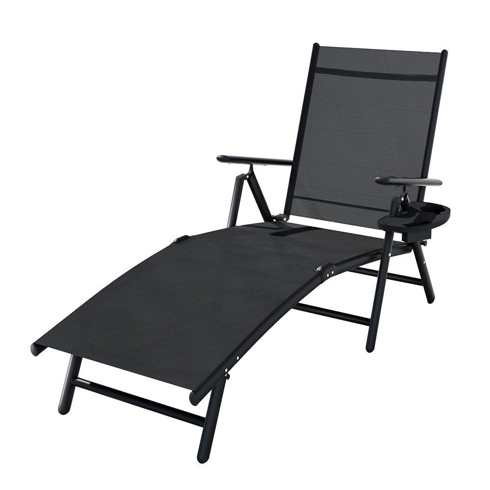 Marlook Sun Lounge Outdoor Lounger Aluminium Folding Beach Chair Camping Patio