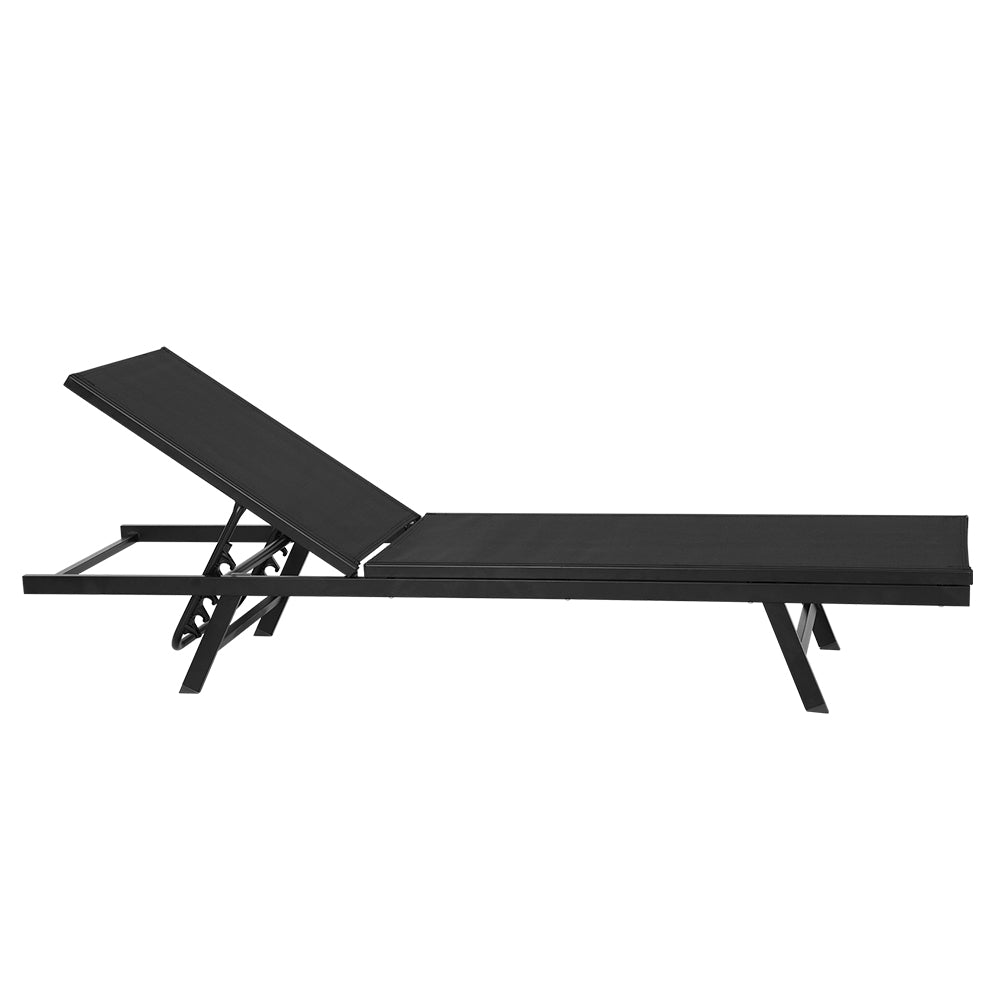 Marlook Sun Lounge Outdoor Lounger Steel Beach Chair Patio Furniture Black
