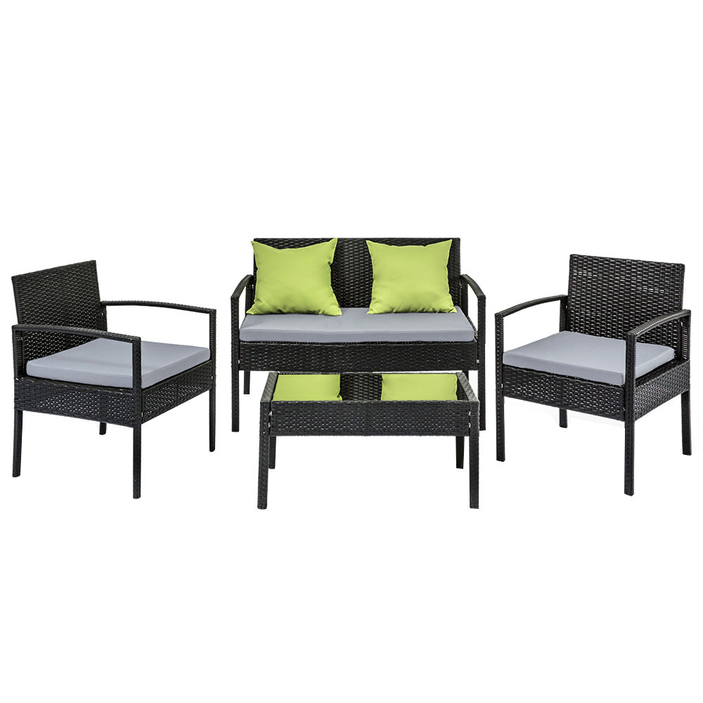 Marlook Outdoor Sofa Set Wicker Lounge Setting Table and Chairs Patio Furniture
