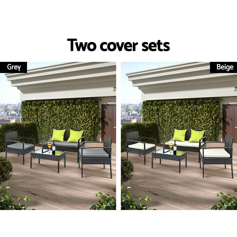 Marlook Outdoor Sofa Set Wicker Lounge Setting Table and Chairs Patio Furniture