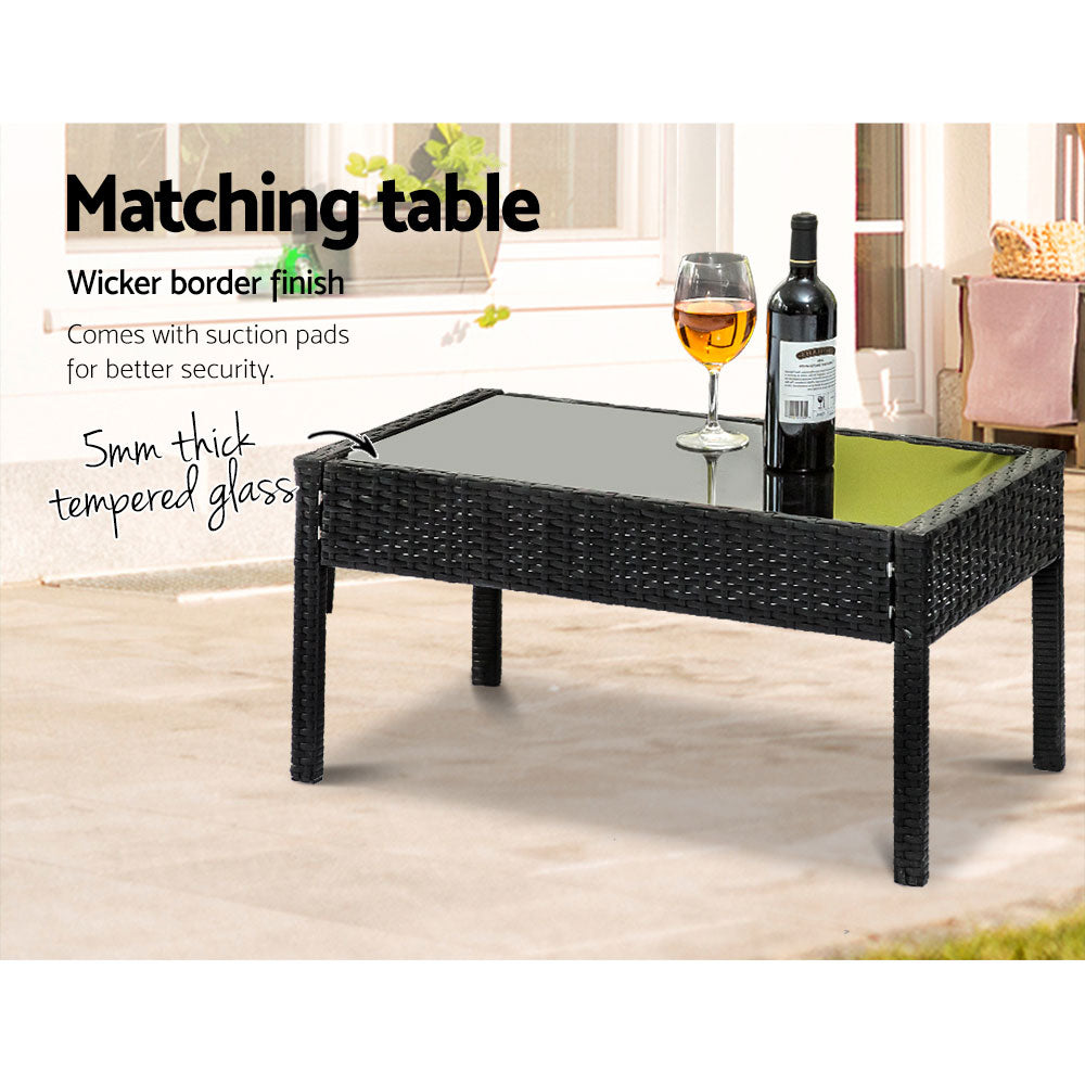 Marlook Outdoor Sofa Set Wicker Lounge Setting Table and Chairs Patio Furniture