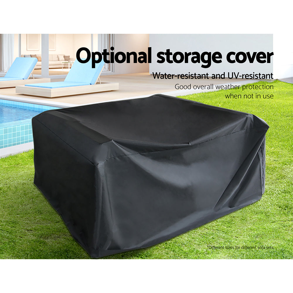 Marlook 10-Piece Outdoor Sofa Set Wicker Couch Lounge Setting Cover
