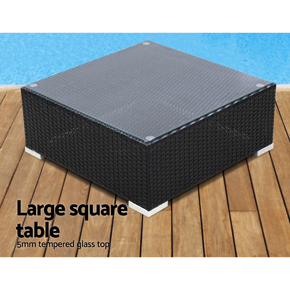 Marlook 5-Piece Outdoor Sofa Set Wicker Couch Lounge Setting Cover