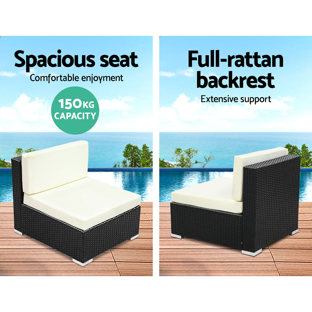 2PC Marlook Outdoor Furniture Sofa Set Wicker Rattan Garden Lounge Chair Setting