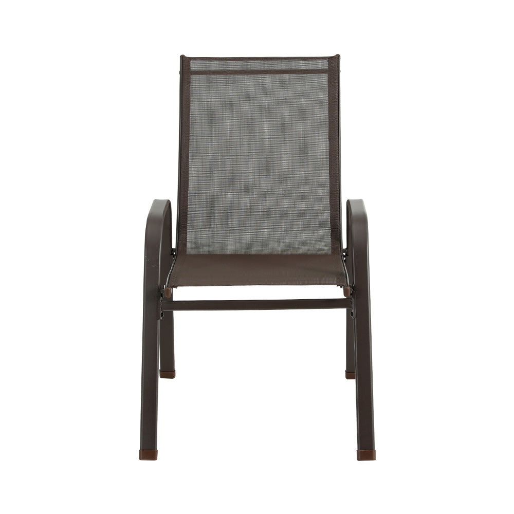 Marlook 6PC Outdoor Dining Chairs Stackable Lounge Chair Patio Furniture Brown