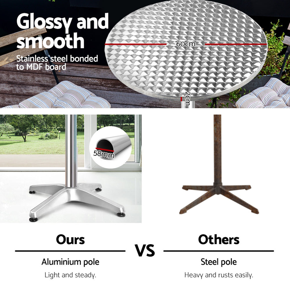 Marlook Outdoor Bar Table Adjustable Aluminium Round 70/110cm