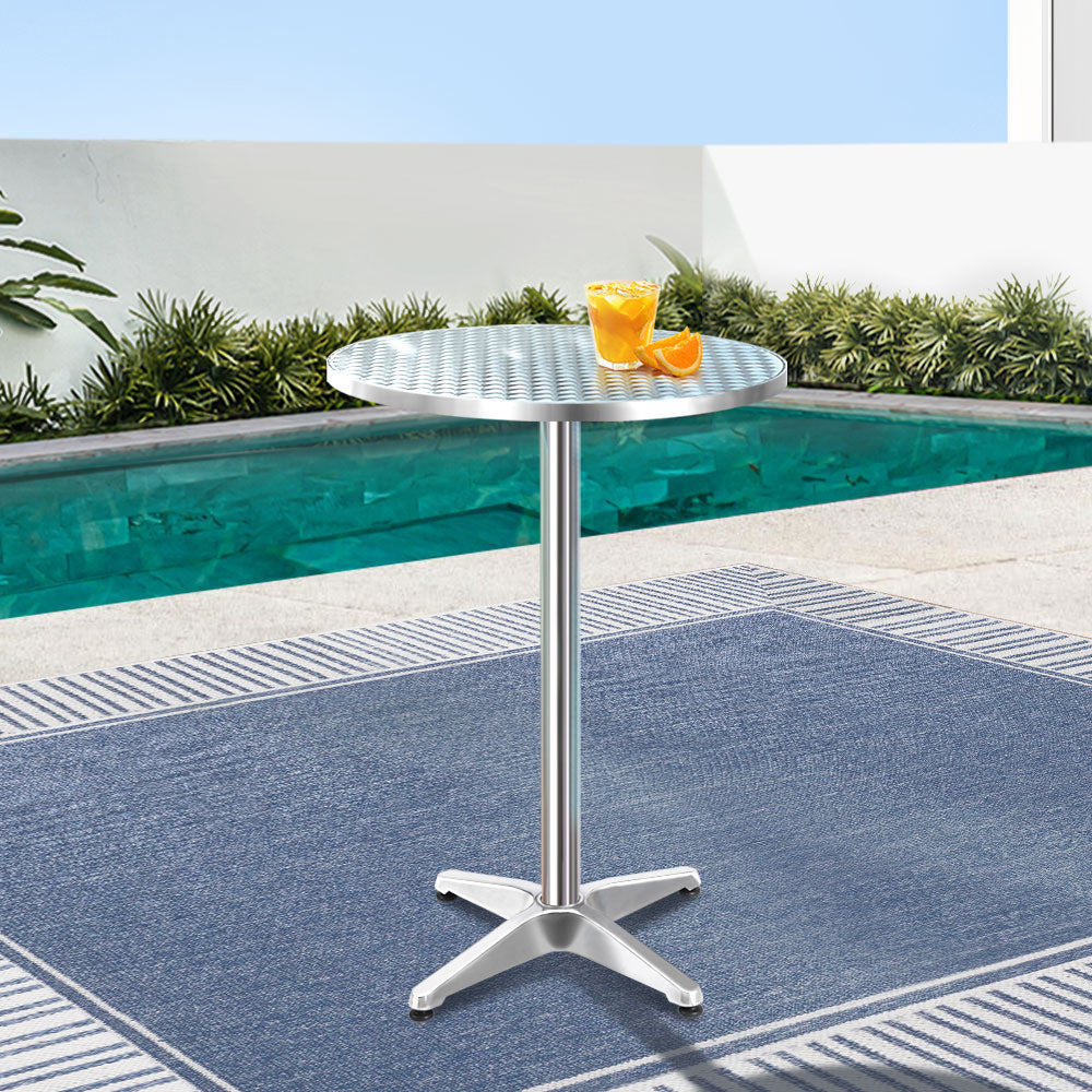 Marlook Outdoor Bar Table Adjustable Aluminium Round 70/110cm