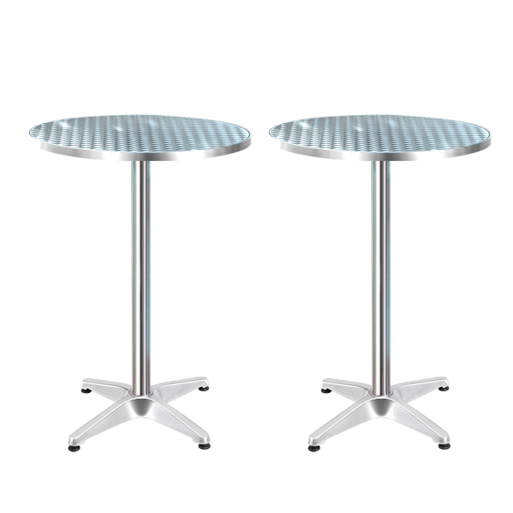 Marlook Set of 2 Outdoor Bar Table Aluminium Round 70/110CM