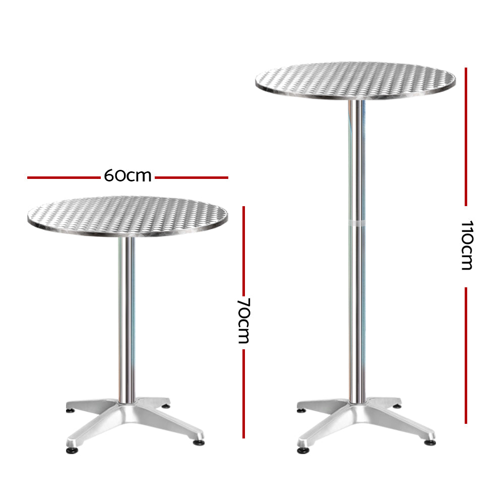 Marlook Set of 2 Outdoor Bar Table Aluminium Round 70/110CM