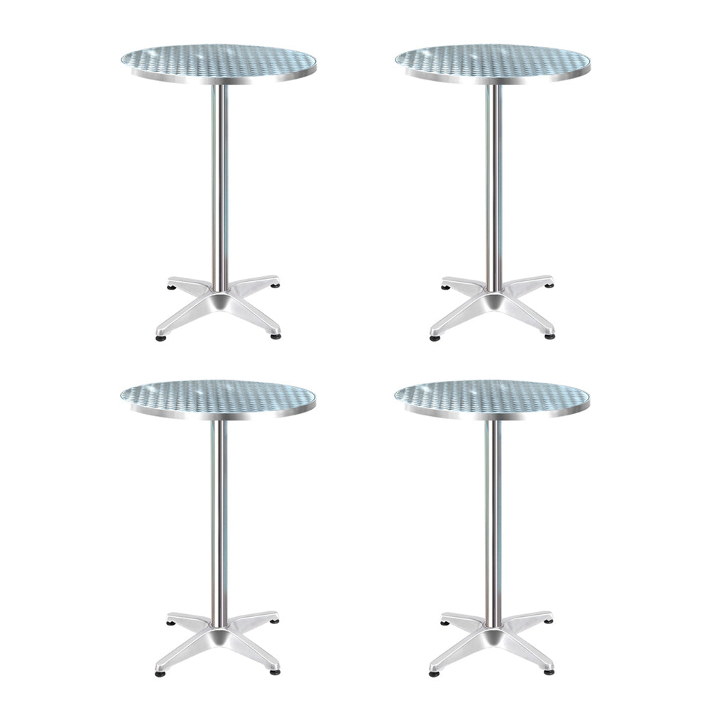 Marlook Set of 4 Outdoor Bar Table Aluminium Round 70/110CM