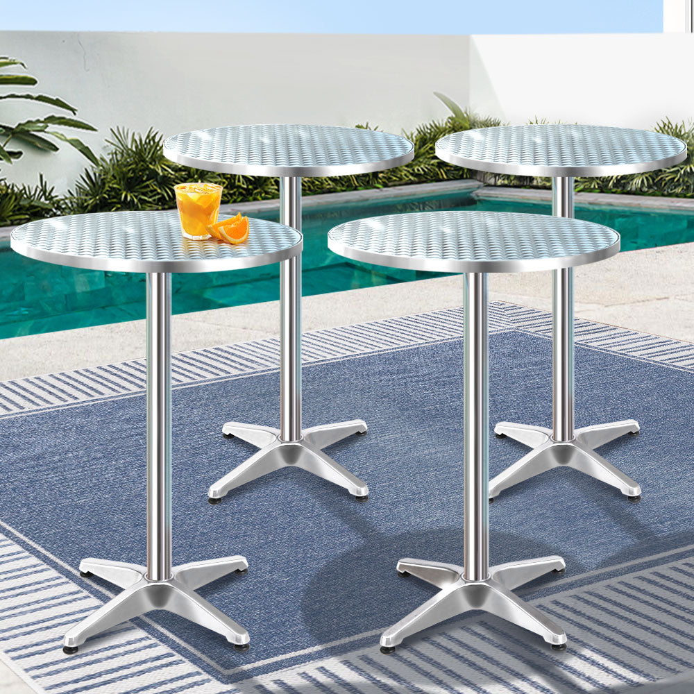 Marlook Set of 6 Outdoor Bar Table Aluminium Round 70/110CM