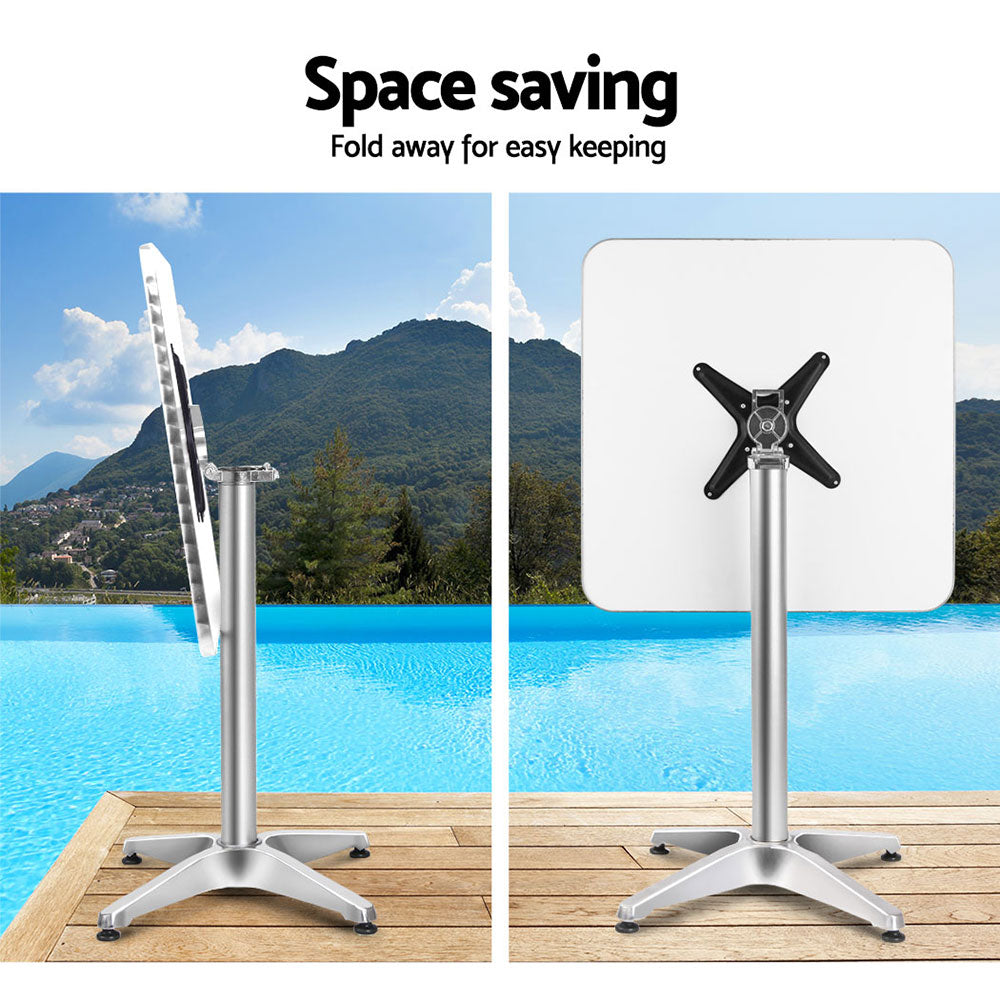 Marlook Outdoor Bar Table Adjustable Aluminium Square 70/110cm