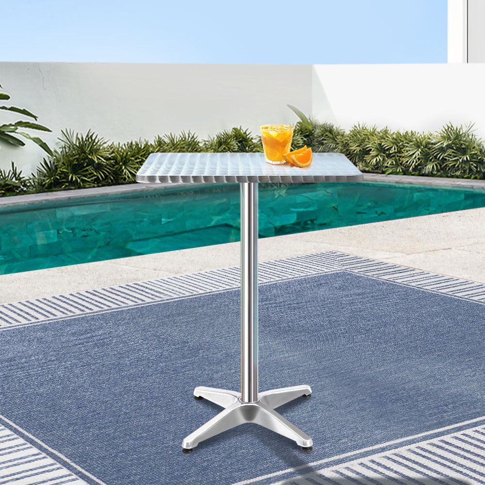 Marlook Outdoor Bar Table Adjustable Aluminium Square 70/110cm