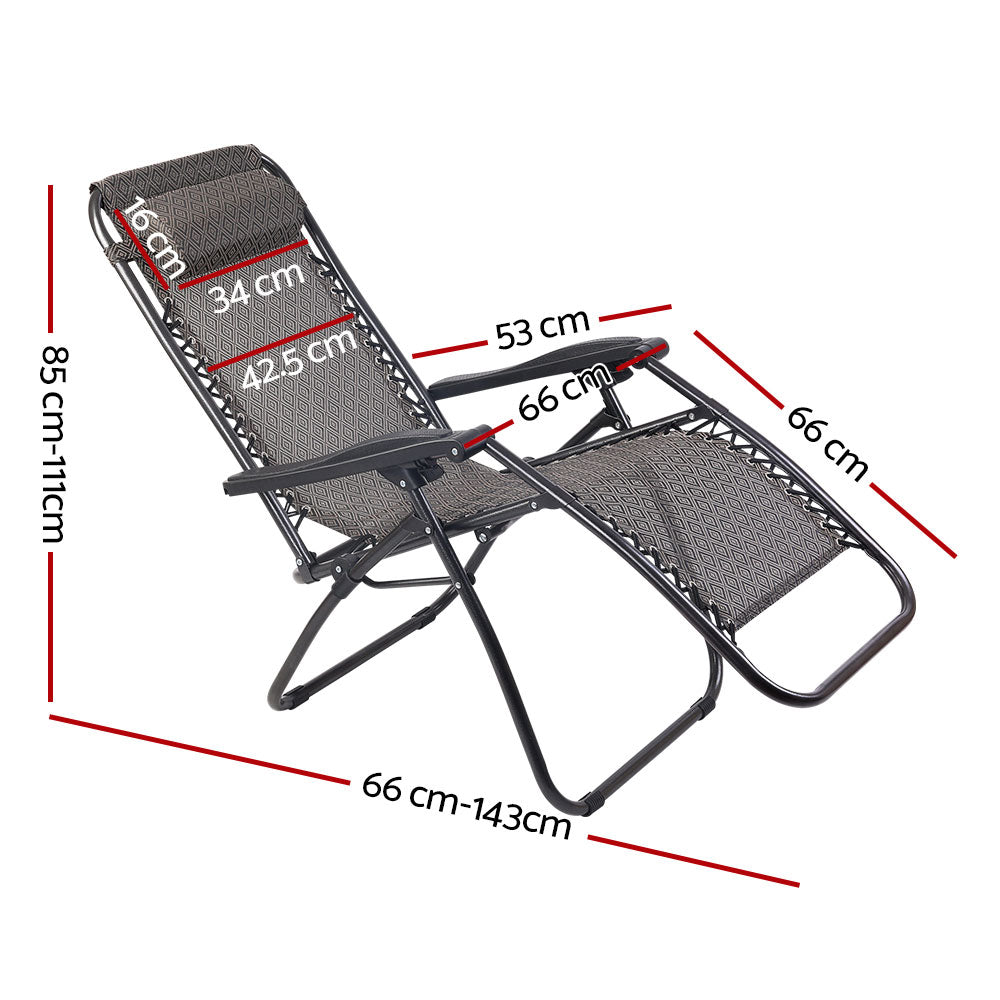 Marlook Zero Gravity Chair Folding Outdoor Recliner Adjustable Sun Lounge Camping Beige