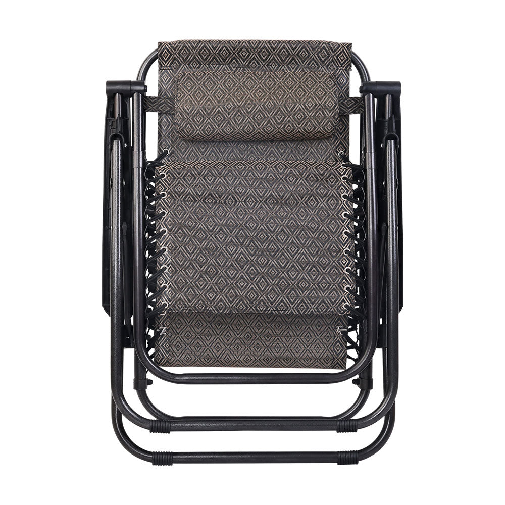 Marlook Zero Gravity Chair Folding Outdoor Recliner Adjustable Sun Lounge Camping Beige