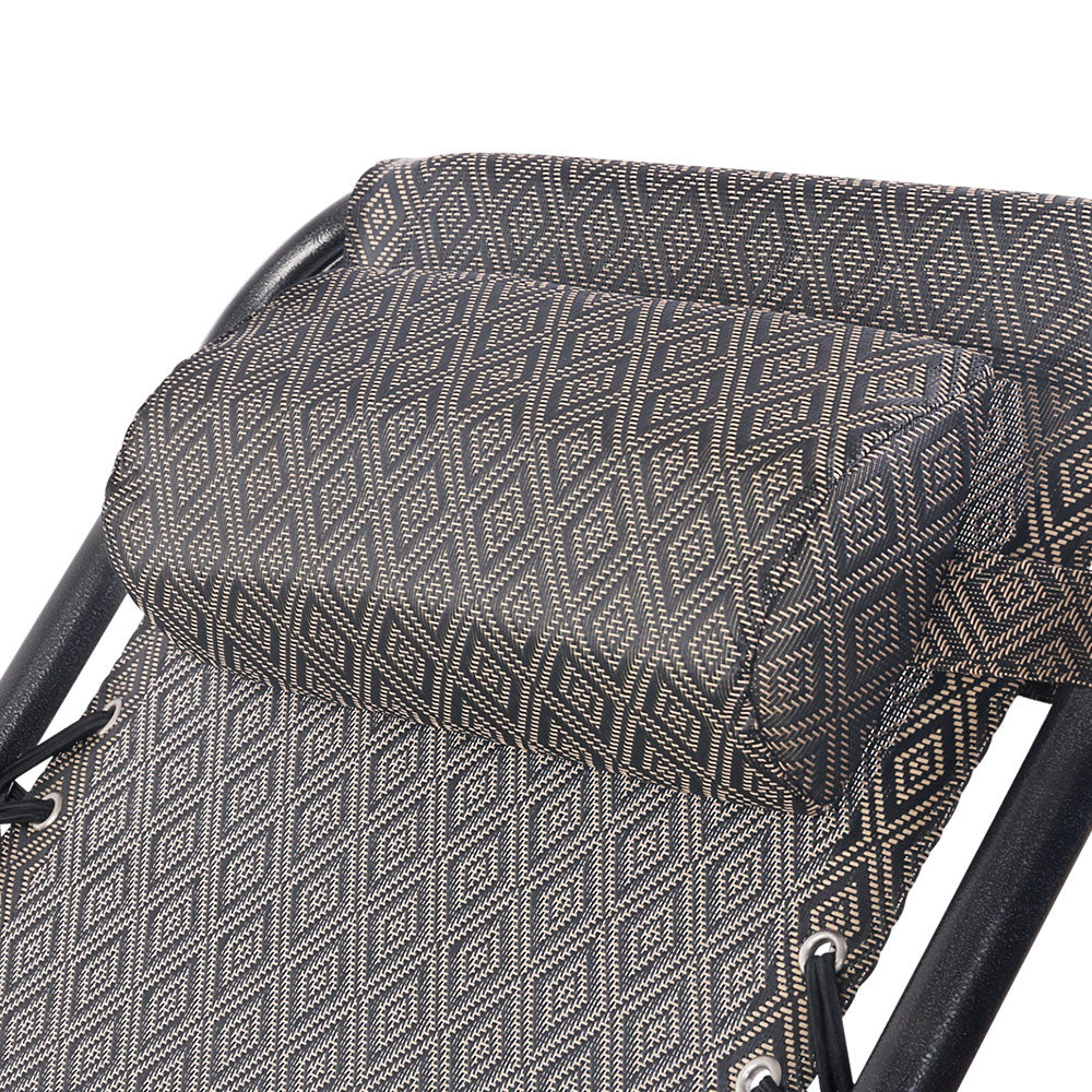 Marlook Zero Gravity Chair Folding Outdoor Recliner Adjustable Sun Lounge Camping Beige