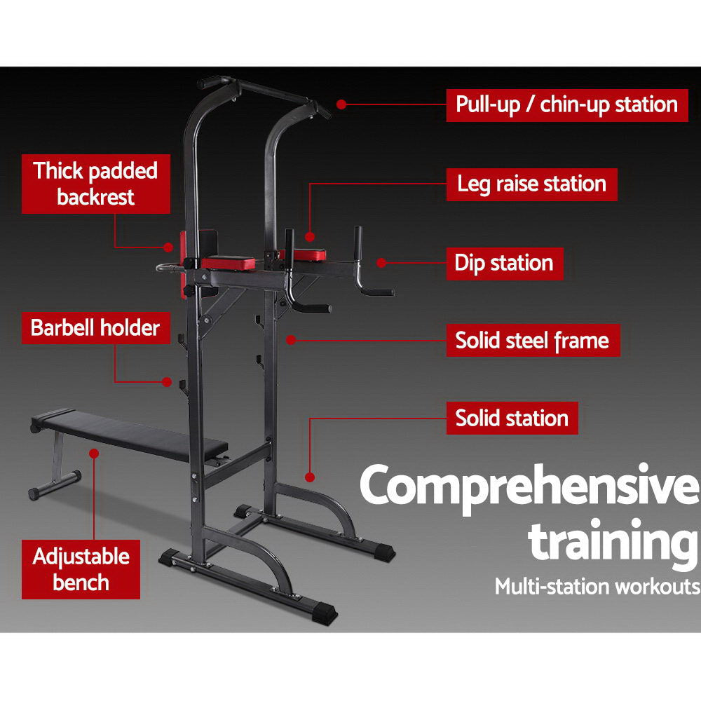 Marlook Weight Bench Chin Up Bar Bench Press Home Gym 380kg Capacity