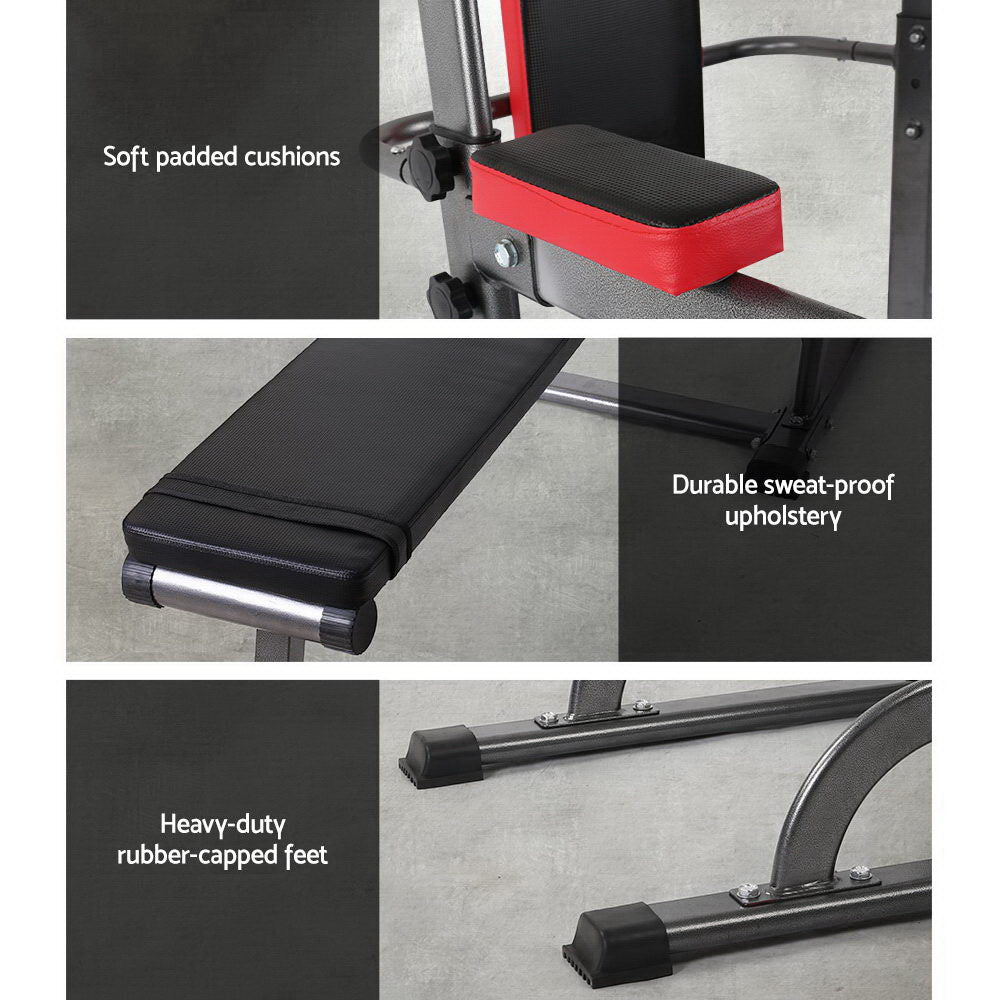 Marlook Weight Bench Chin Up Bar Bench Press Home Gym 380kg Capacity