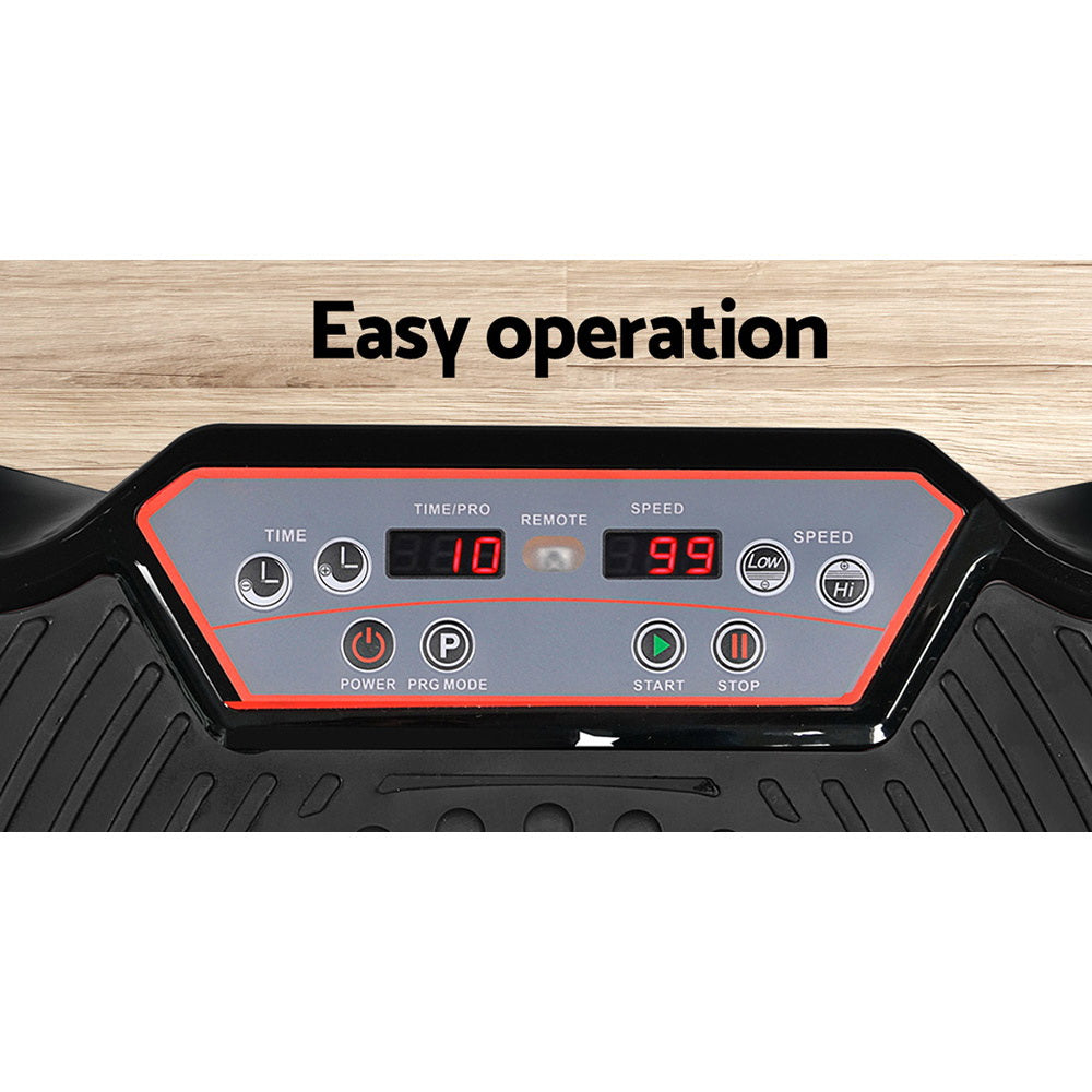 Marlook Vibration Machine Platform Vibrator Resistance Rope Home Fitness Black