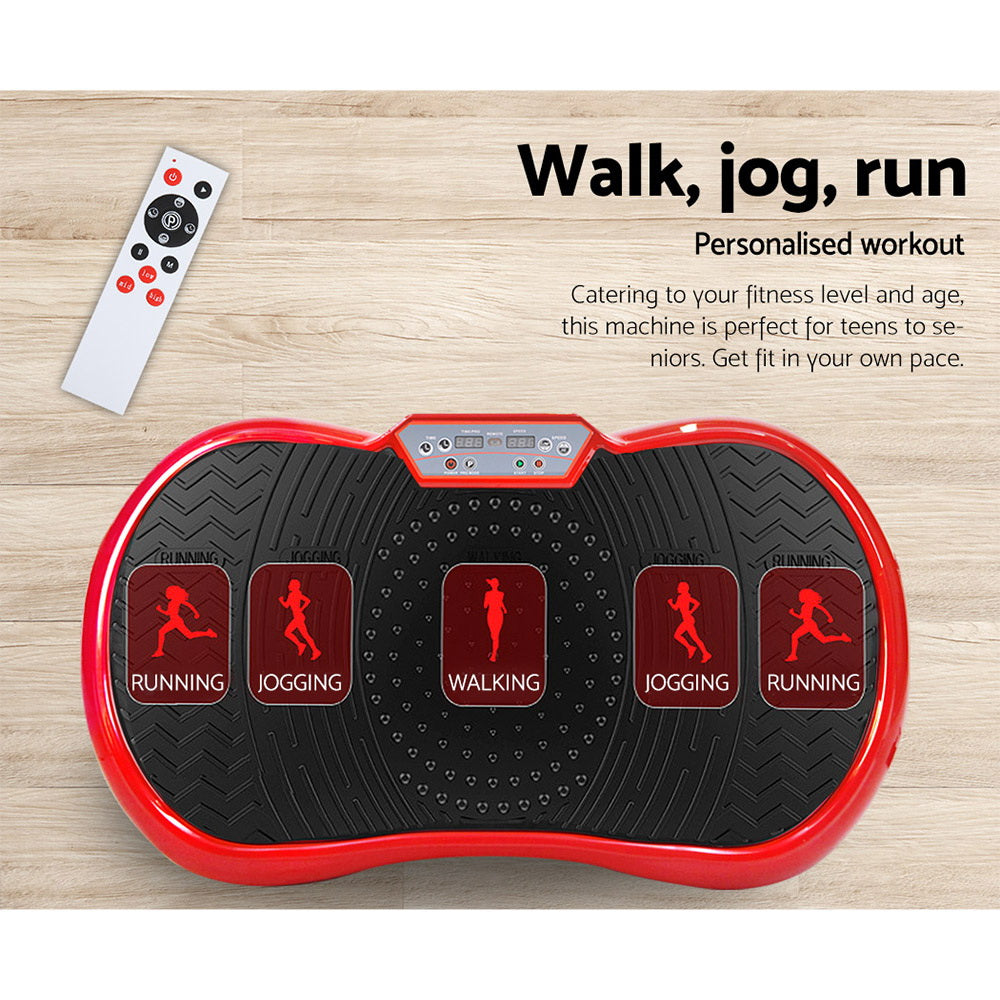 Marlook Vibration Machine Platform Vibrator Resistance Rope Home Fitness Red