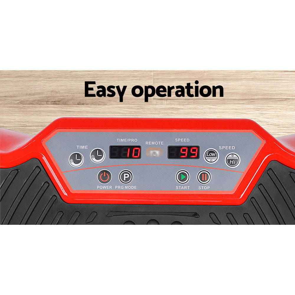 Marlook Vibration Machine Platform Vibrator Resistance Rope Home Fitness Red