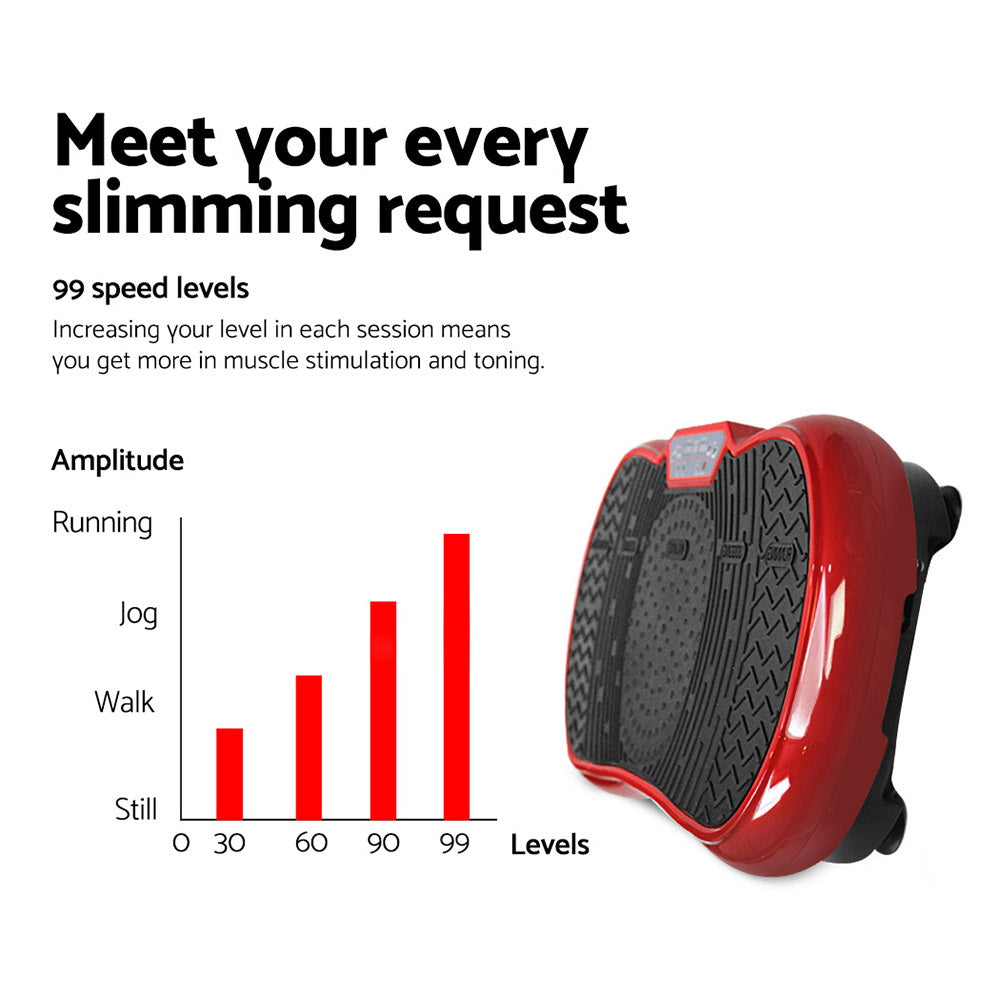 Marlook Vibration Machine Platform Resistance Rope Home Fitness Dark Red