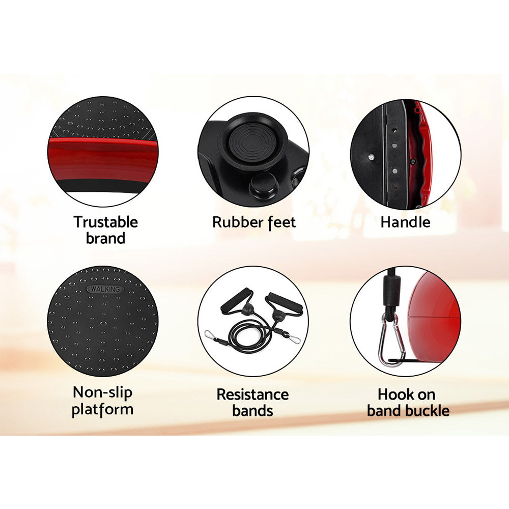 Marlook Vibration Machine Platform Resistance Rope Home Fitness Dark Red