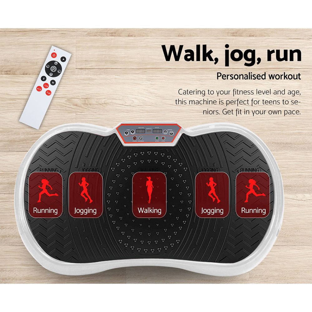 Marlook Vibration Machine Platform Vibrator Resistance Rope Home Fitness White