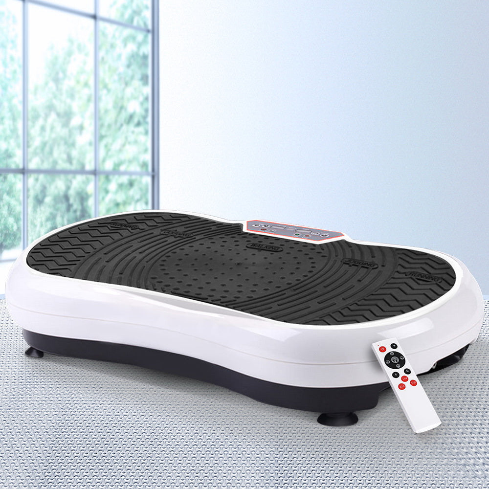 Marlook Vibration Machine Platform Vibrator Resistance Rope Home Fitness White