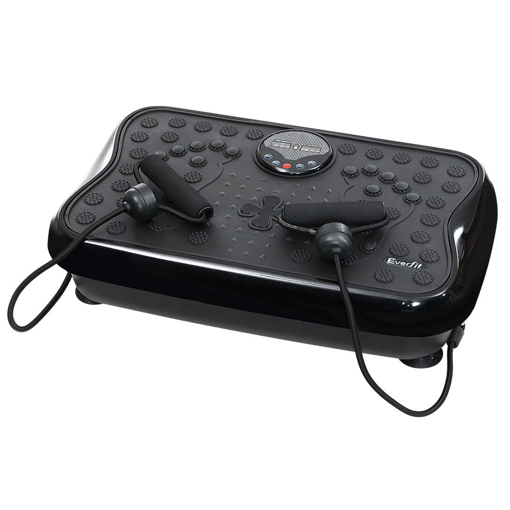 Marlook Vibration Machine Platform Vibrator With Resistance Rope Home Gym Black