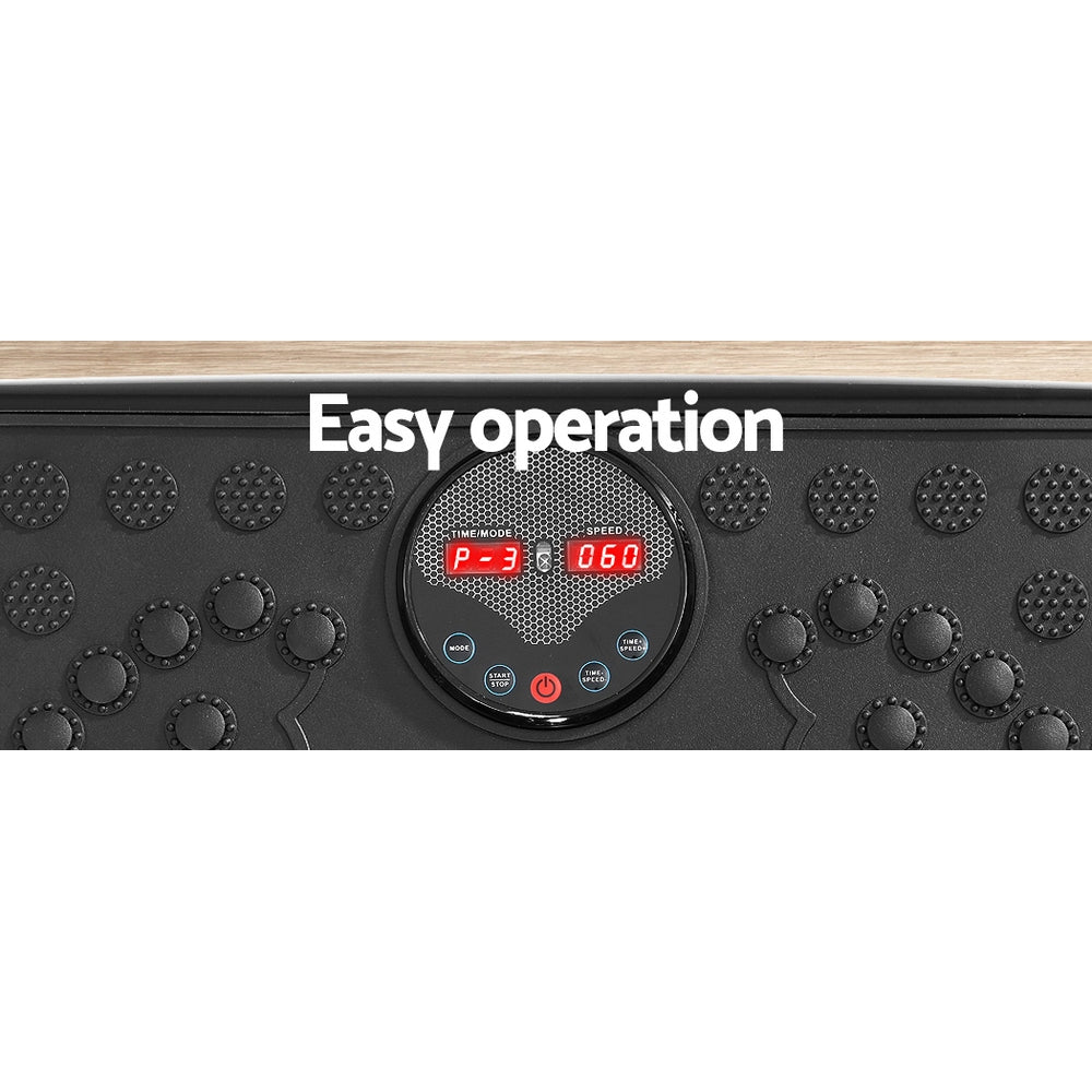 Marlook Vibration Machine Platform Vibrator With Resistance Rope Home Gym Black