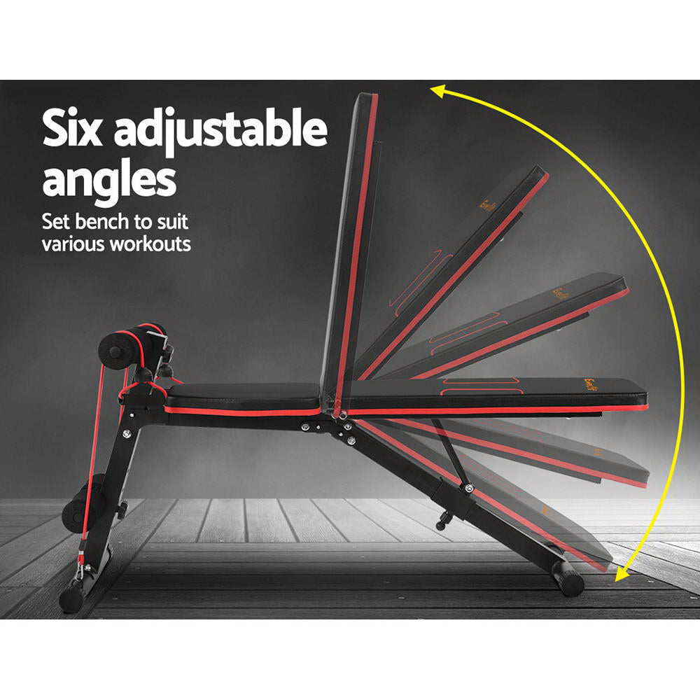 Marlook Weight Bench Adjustable FID Bench Press Home Gym 150kg Capacity