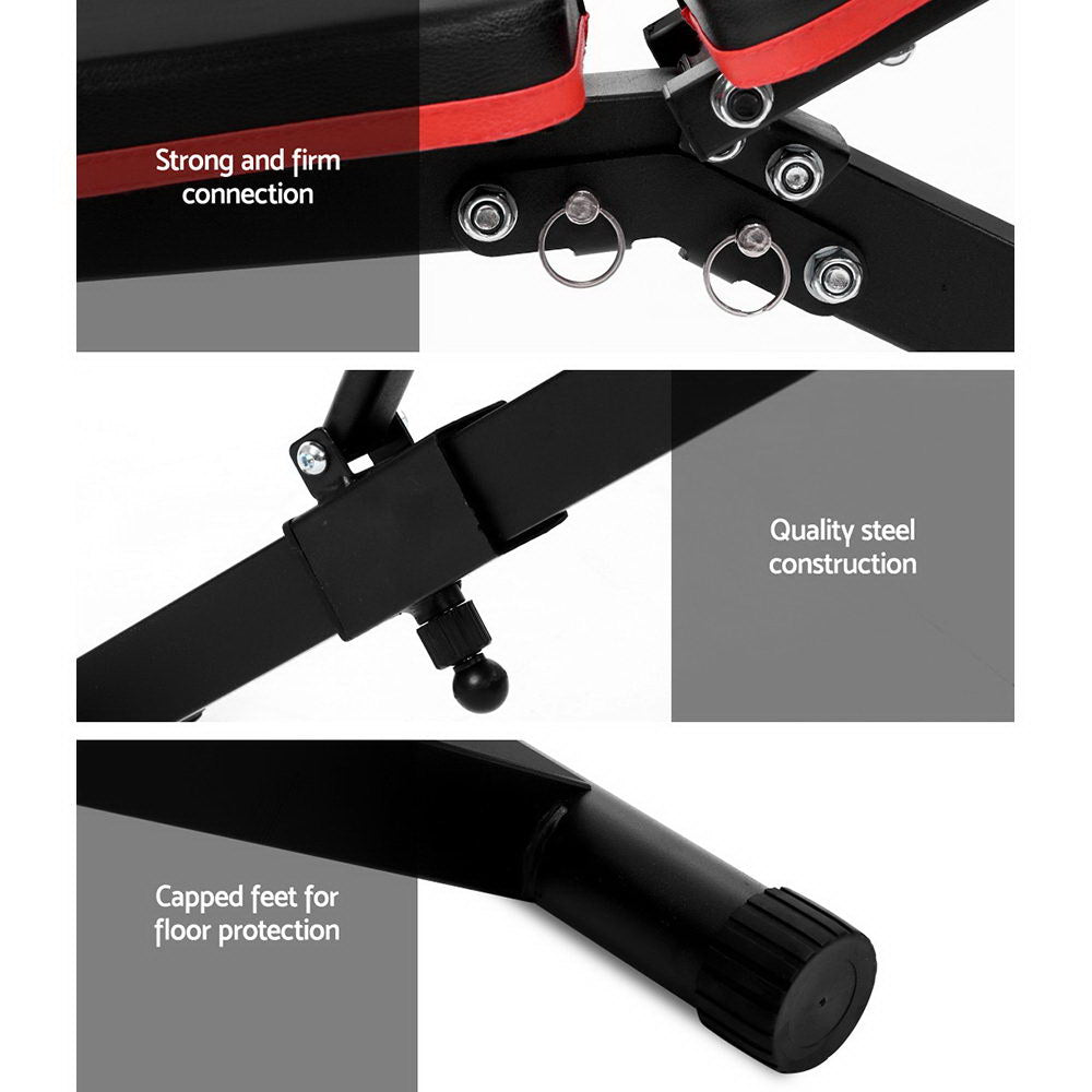 Marlook Weight Bench Adjustable FID Bench Press Home Gym 150kg Capacity