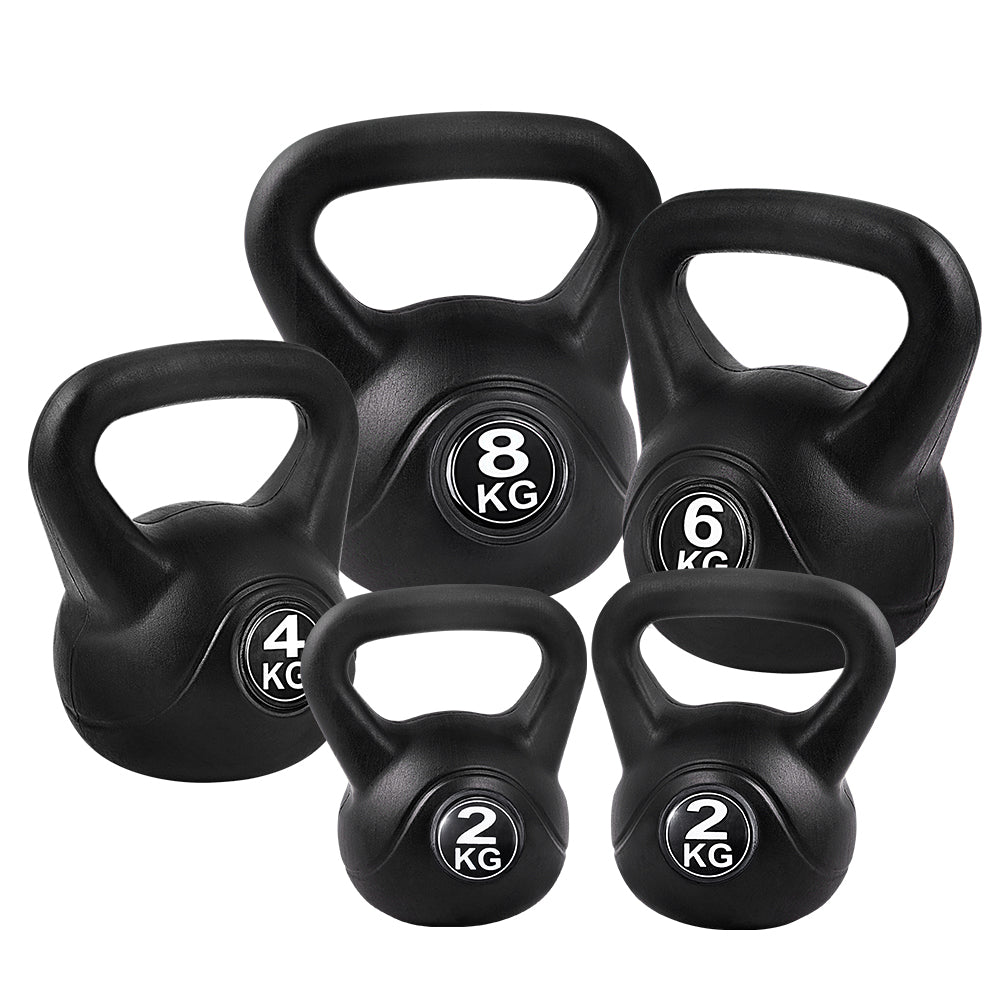 Marlook 22kg Kettlebell Set Weight Lifting Kettlebells Bench Dumbbells Gym Home