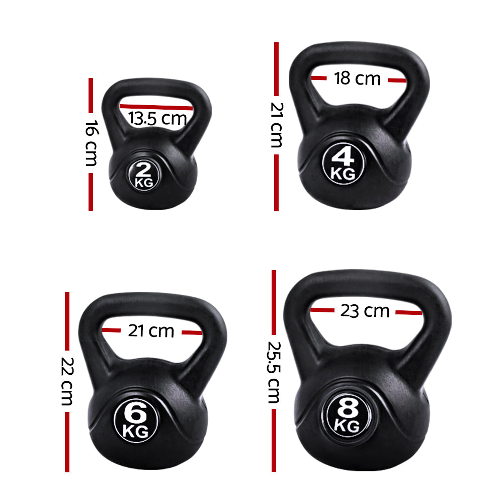 Marlook 22kg Kettlebell Set Weight Lifting Kettlebells Bench Dumbbells Gym Home