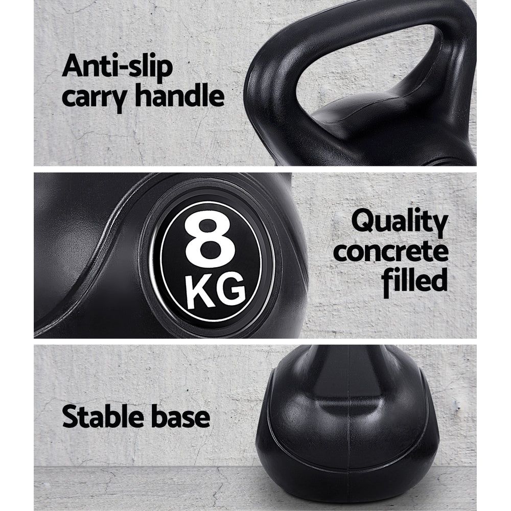 Marlook 22kg Kettlebell Set Weight Lifting Kettlebells Bench Dumbbells Gym Home