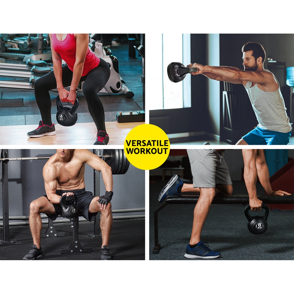Marlook 22kg Kettlebell Set Weight Lifting Kettlebells Bench Dumbbells Gym Home