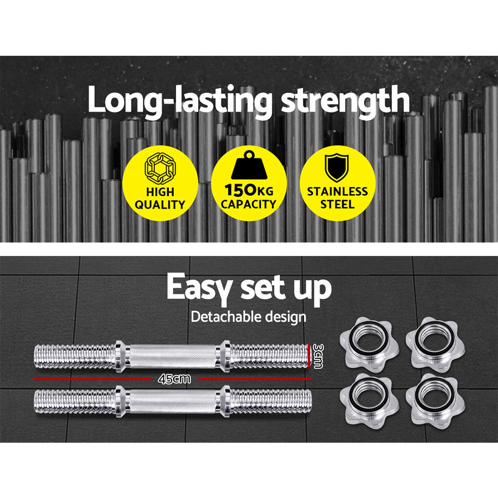 Marlook 45cm Dumbbell Bar Gym Home Exercise 150kg Capacity