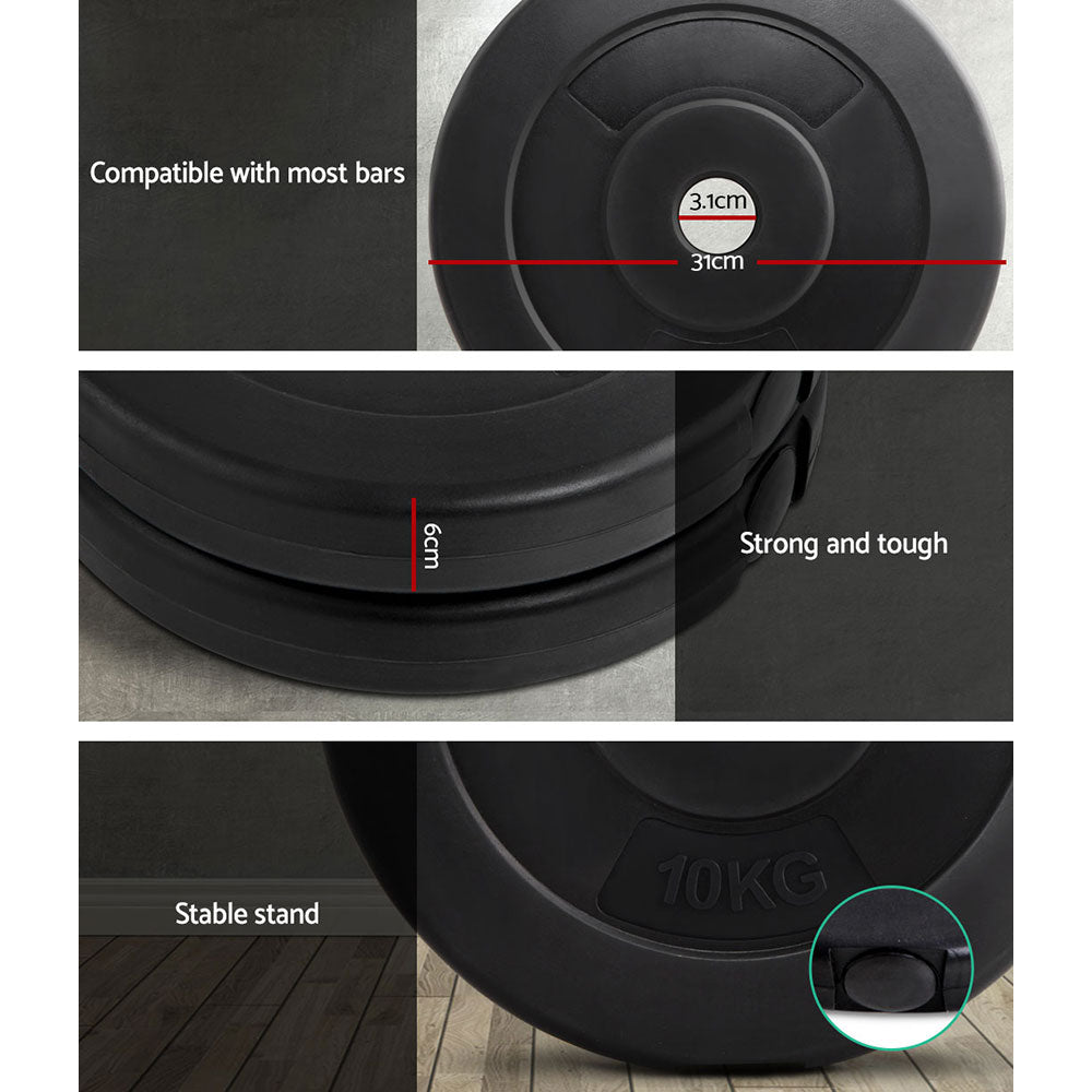 Marlook Weight Plates Standard 2X 10kg Barbell Plate Weight Lifting
