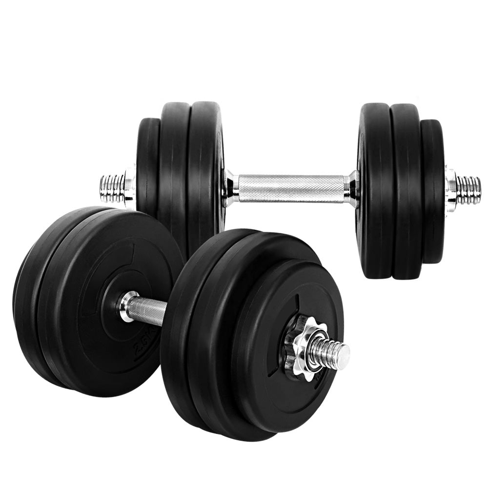 Marlook 30kg Dumbbell Set Weight Plates Dumbbells Lifting Bench