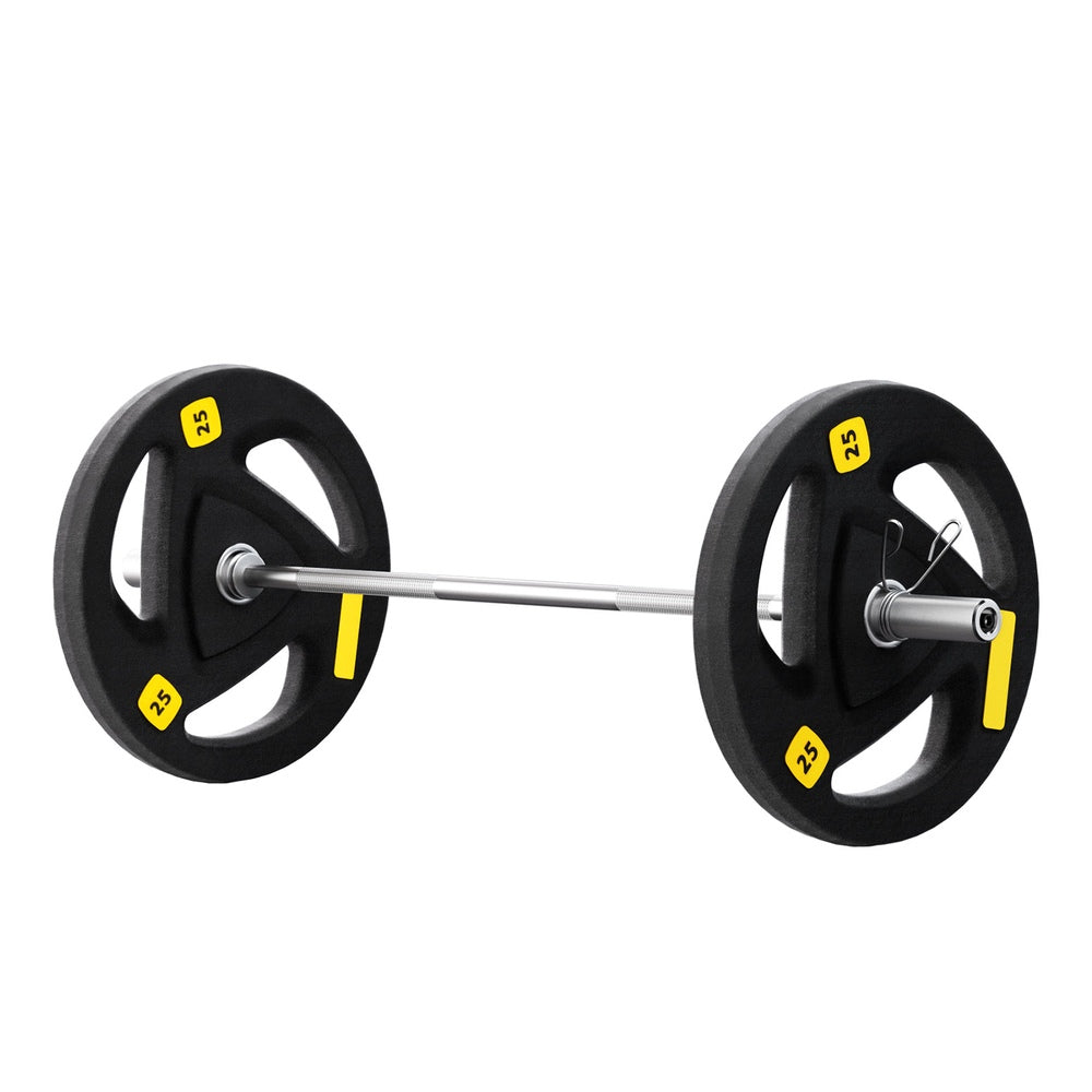 Marlook Barbells Set 56KG 120cm Dumbbells Barbells Plate Weight Lifting Home Gym Lifting