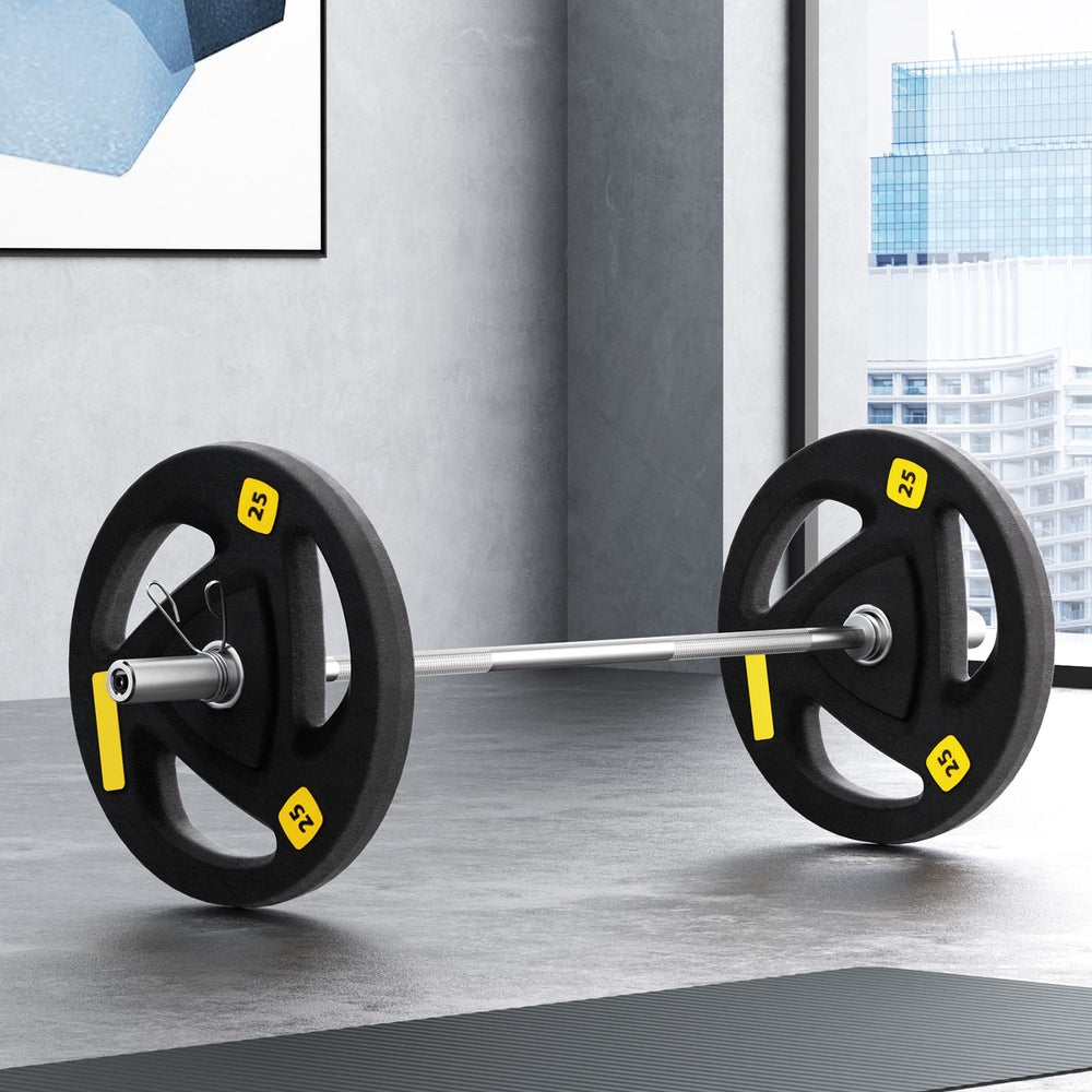 Marlook Barbells Set 56KG 120cm Dumbbells Barbells Plate Weight Lifting Home Gym Lifting